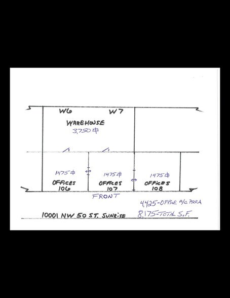10001 NW 50th St, Sunrise, FL à louer - Plan d’étage – Image 2 sur 10