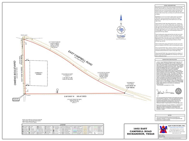1602 Campbell Rd, Richardson, TX à vendre - Plan de site – Image 2 sur 3