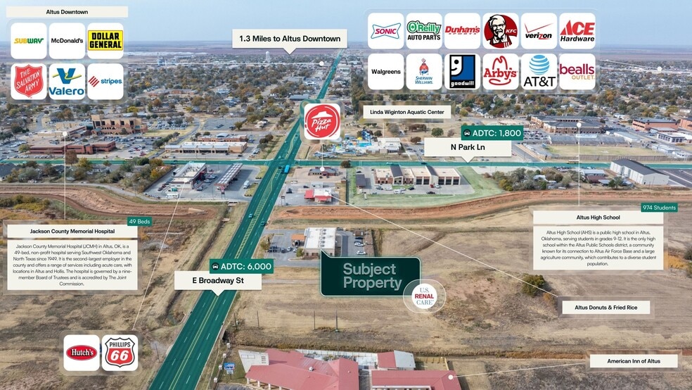 1401 E Broadway St, Altus, OK à vendre - Aérien – Image 2 sur 3