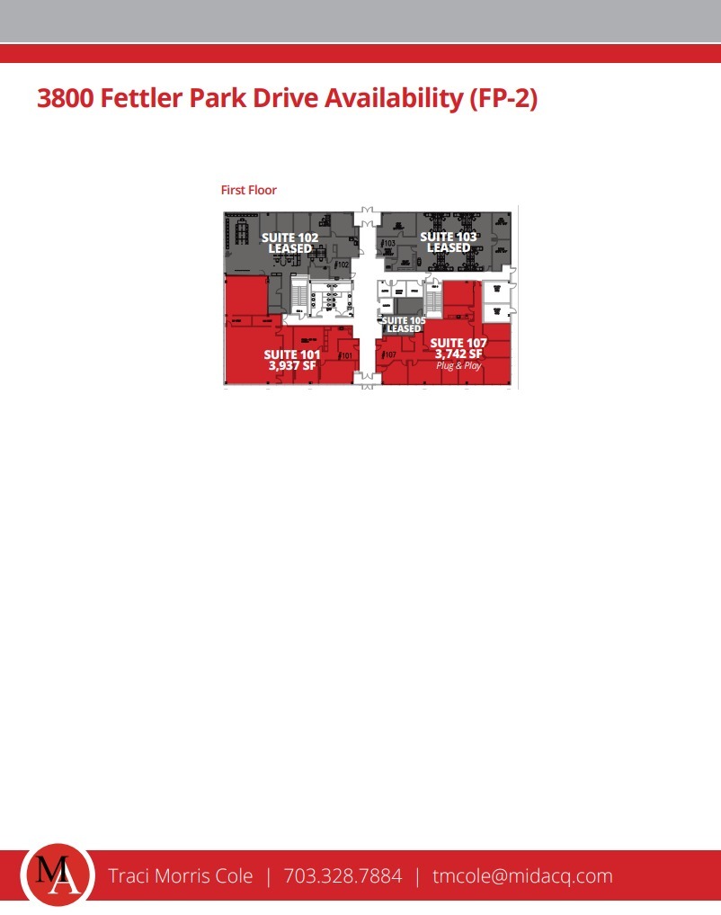 3800 Fettler Park Dr, Dumfries, VA à louer Plan d’étage– Image 1 sur 1