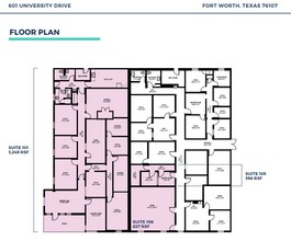 601 University Dr, Fort Worth, TX à louer Plan d’étage– Image 1 sur 1