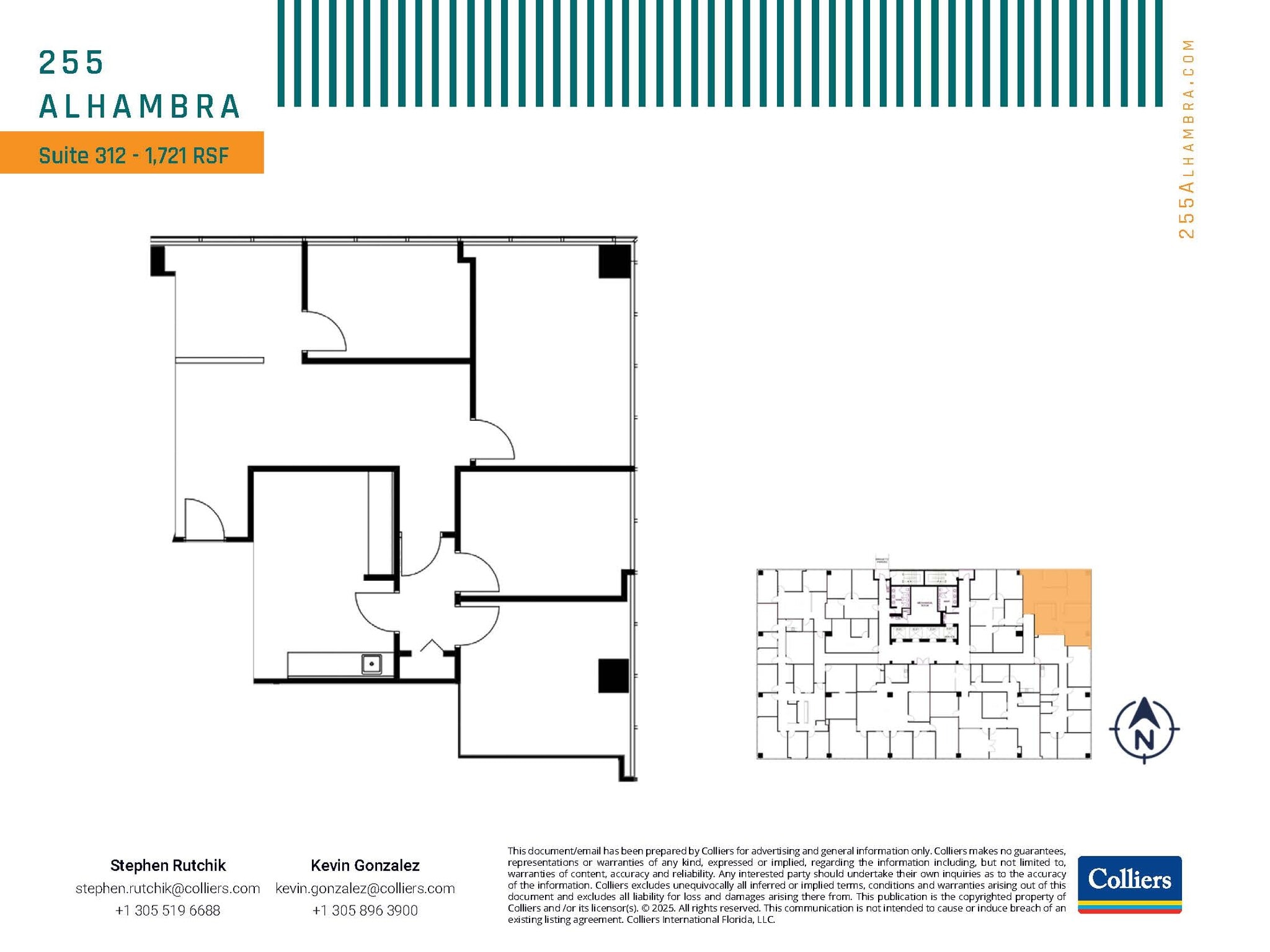 255 Alhambra Cir, Coral Gables, FL à louer Plan d’étage– Image 1 sur 1