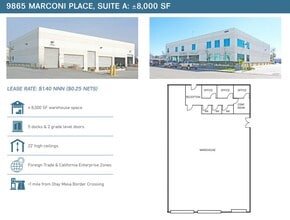 9835 Marconi Dr, San Diego, CA à louer Plan d’étage– Image 1 sur 1