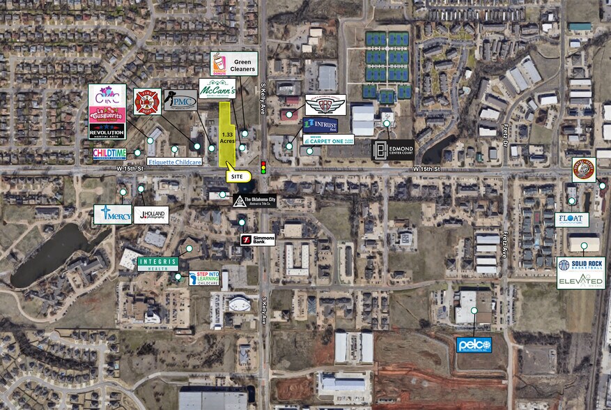 W 15th St & S Kelly Ave, Edmond, OK à vendre - Aérien – Image 2 sur 2