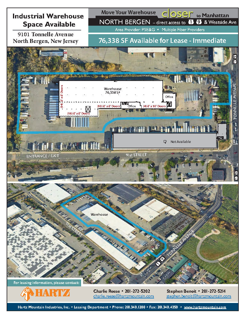 9101 Tonnelle Ave, North Bergen, NJ à louer Plan d’étage– Image 1 sur 1