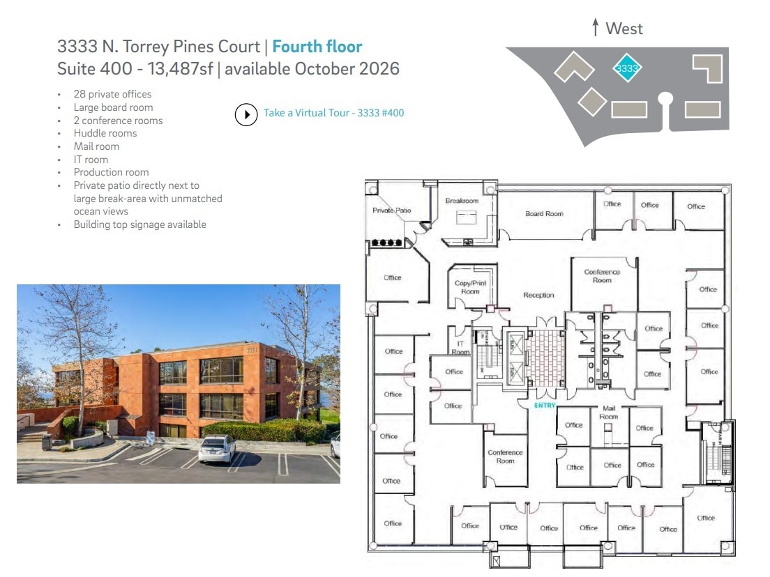 3333 N Torrey Pines Ct, La Jolla, CA à louer Plan d’étage– Image 1 sur 4