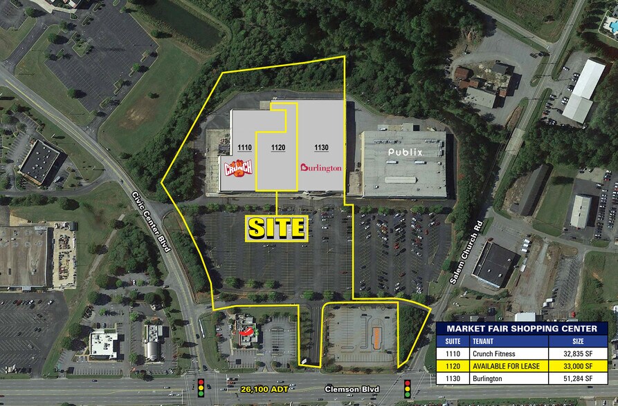 3795 Clemson Blvd, Anderson, SC à louer - Aérien – Image 3 sur 4