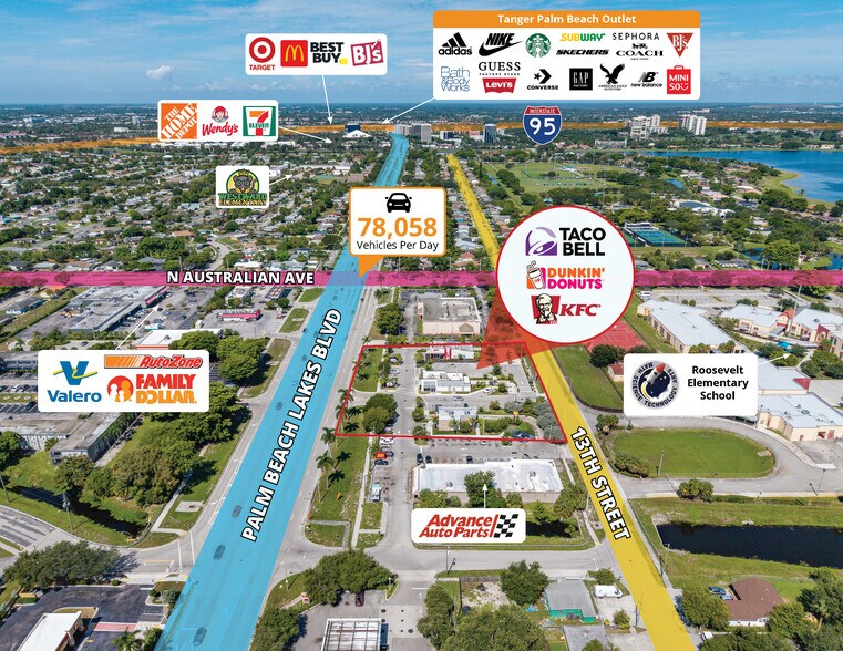 1225 Palm Beach Lakes Blvd, West Palm Beach, FL à vendre - Aérien – Image 3 sur 14