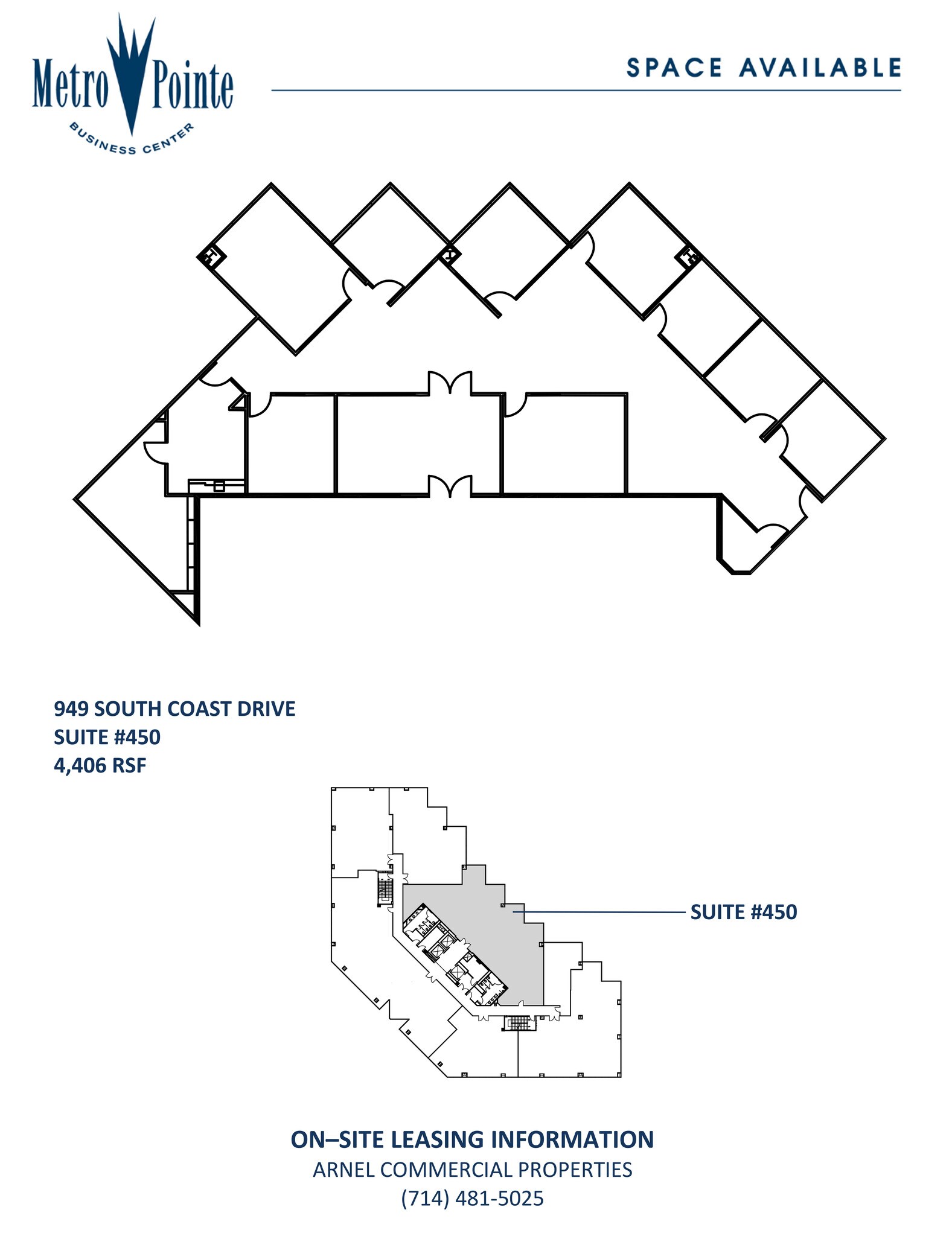 949 S Coast Dr, Costa Mesa, CA à louer Plan d’étage– Image 1 sur 1