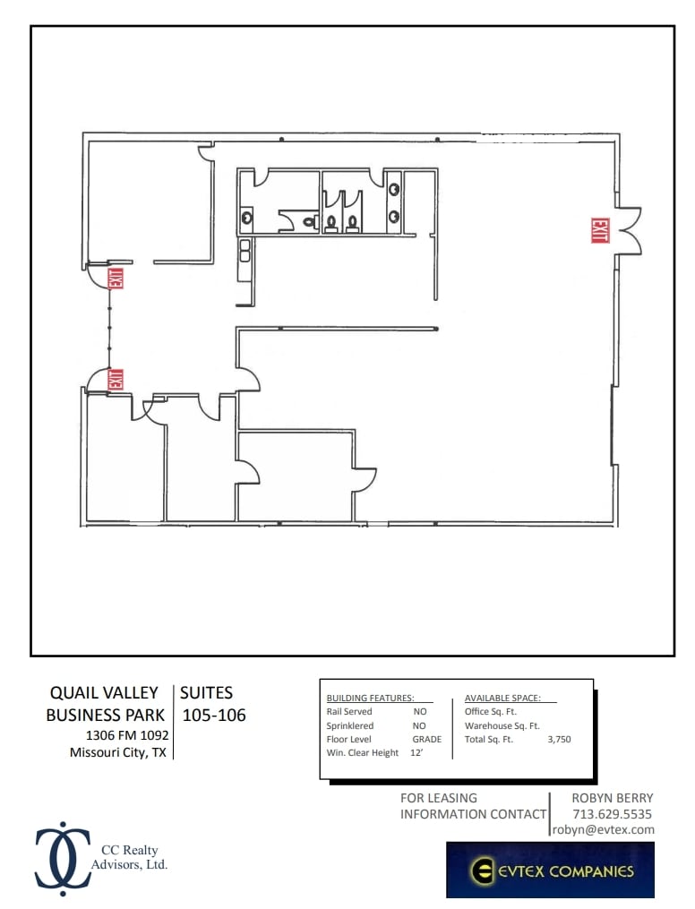 1306 Fm-1092, Missouri City, TX à louer Plan d’étage– Image 1 sur 1
