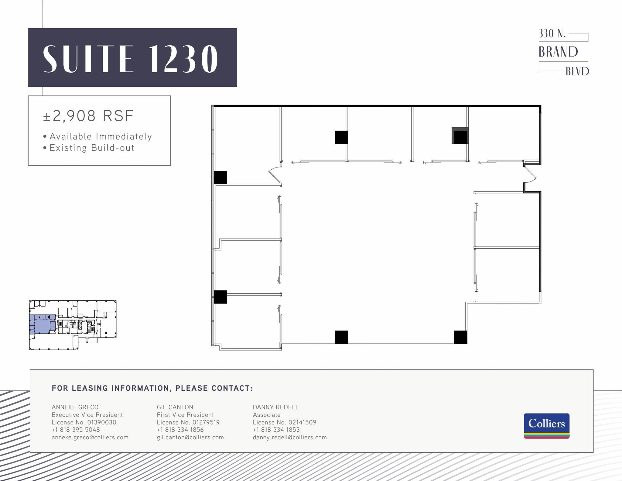 330 N brand Blvd, Glendale, CA à louer Plan d’étage– Image 1 sur 1