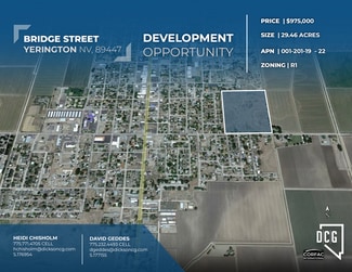 Plus de détails pour 0 Bridge Street, Yerington, NV - Terrain à vendre