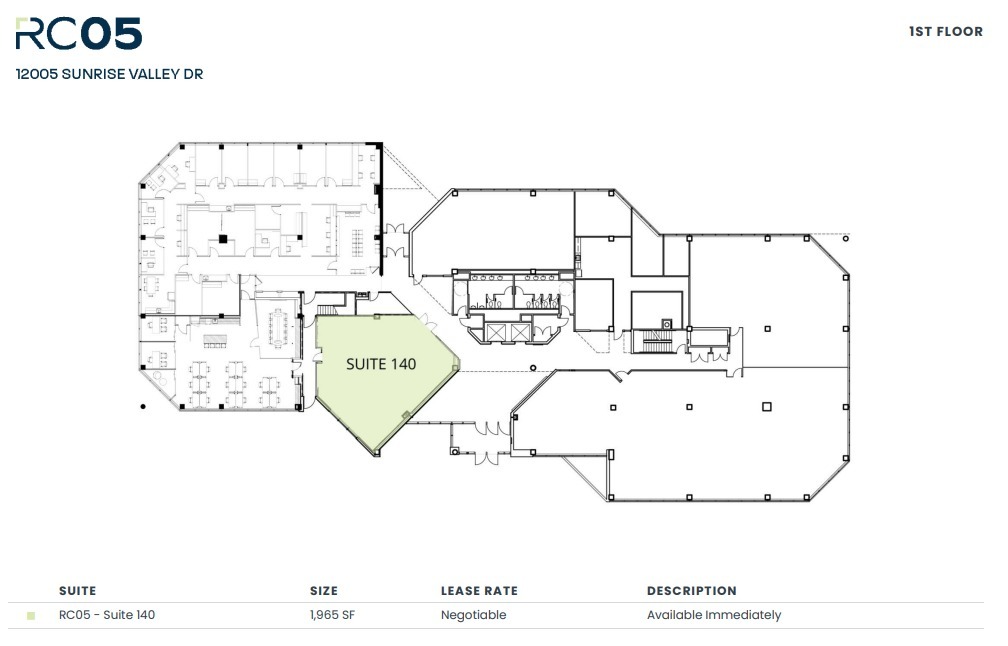 12001 Sunrise Valley Dr, Reston, VA à louer Plan d’étage– Image 1 sur 1