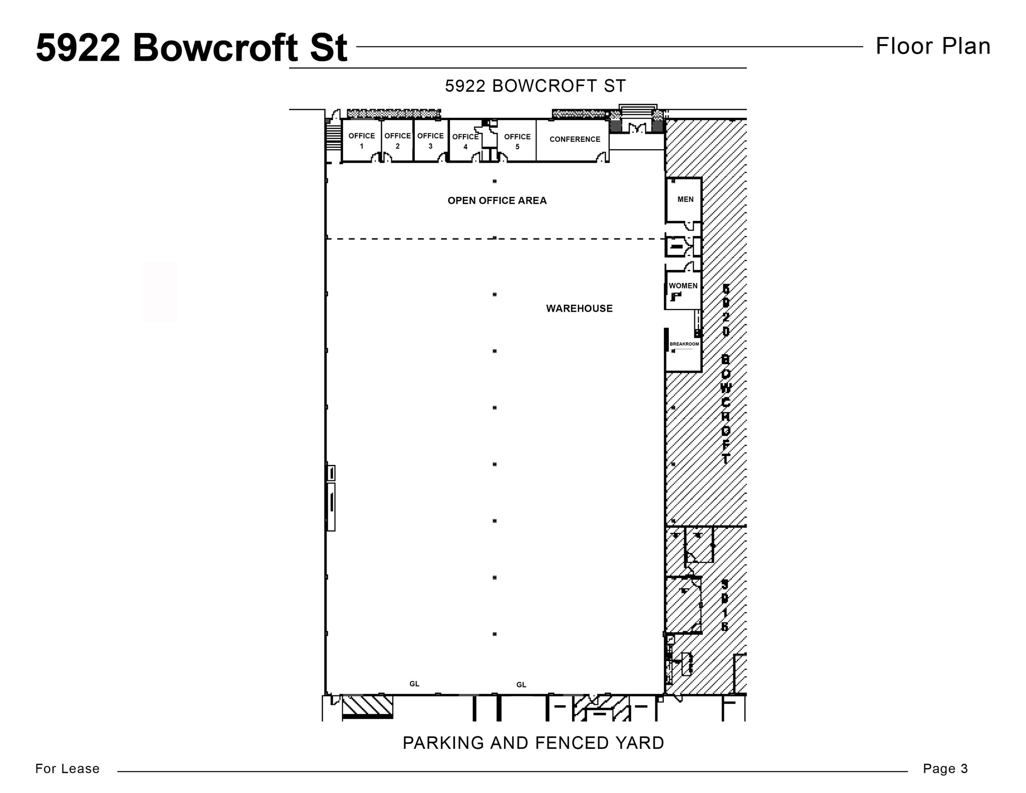 5922 W Bowcroft St, Los Angeles, CA à louer Plan d’étage– Image 1 sur 8