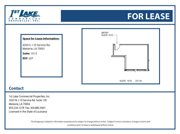 4300 S I-10 Service Rd, Metairie, LA à louer Plan d’étage– Image 1 sur 1