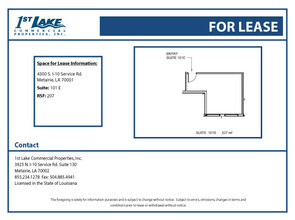 4300 S I-10 Service Rd, Metairie, LA à louer Plan d’étage– Image 1 sur 1