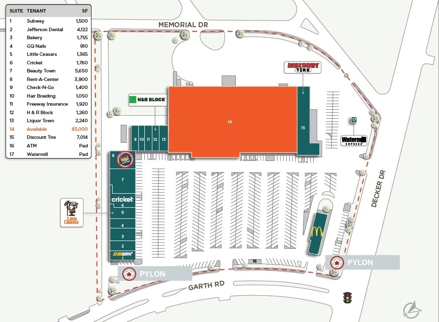 1250 Garth Rd, Baytown, TX à louer Plan de site– Image 1 sur 1
