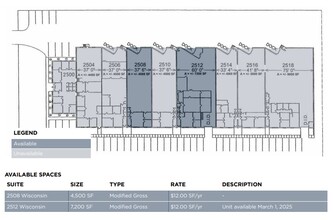 2500-2518 Wisconsin Ave, Downers Grove, IL à louer Plan d’étage– Image 1 sur 1