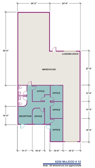 6255 McLeod Dr, Las Vegas, NV à louer Plan d’étage– Image 1 sur 1