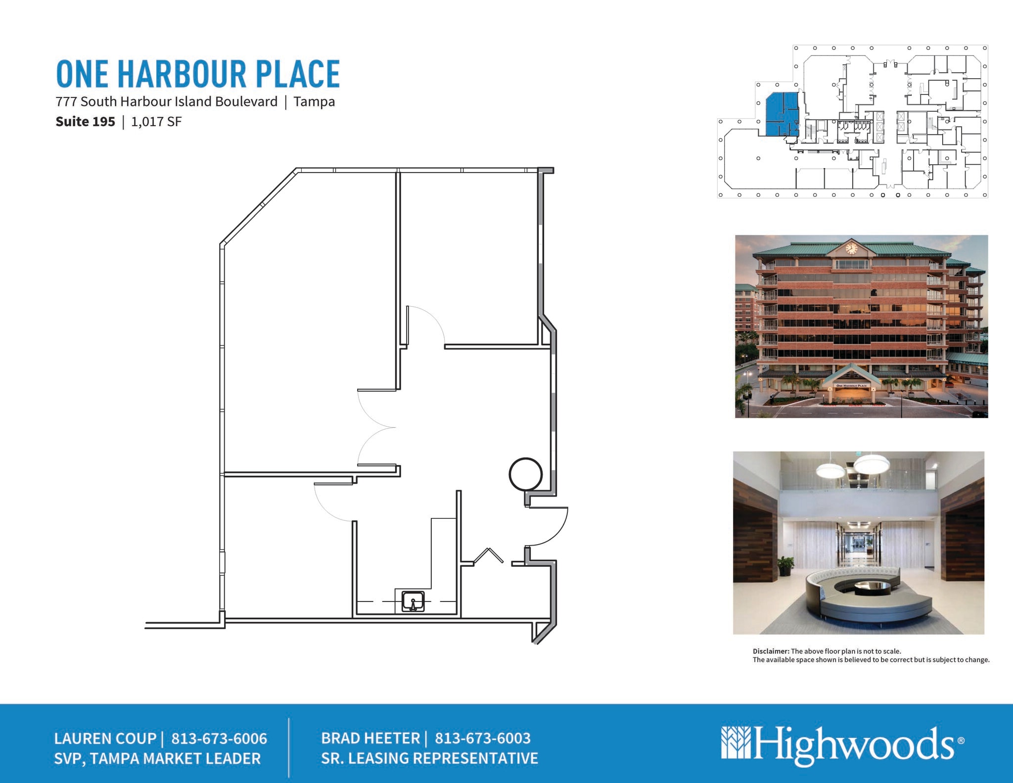 777 S Harbour Island Blvd, Tampa, FL à louer Plan d’étage– Image 1 sur 1