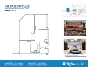 777 S Harbour Island Blvd, Tampa, FL à louer Plan d’étage– Image 1 sur 1