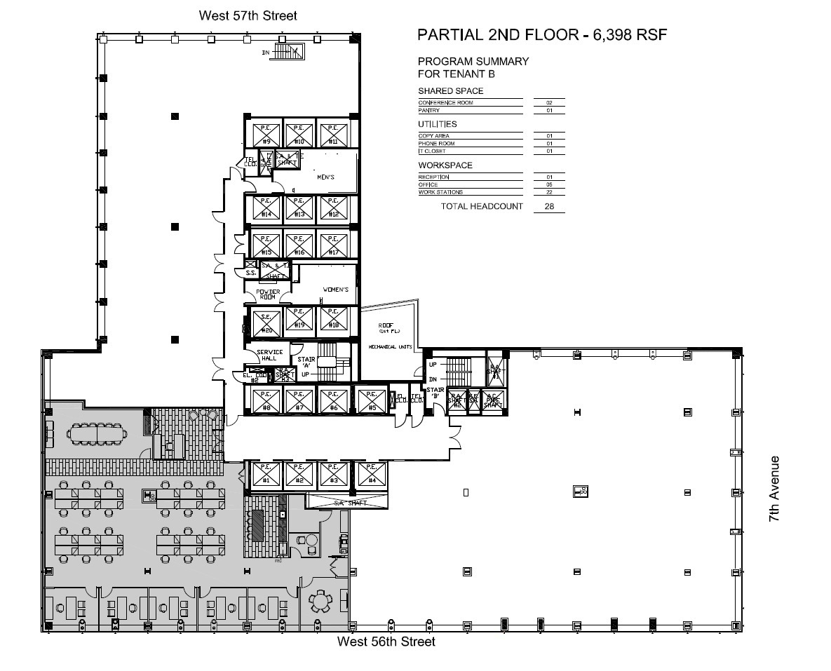 888 7th Ave, New York, NY à louer Plan d’étage– Image 1 sur 1