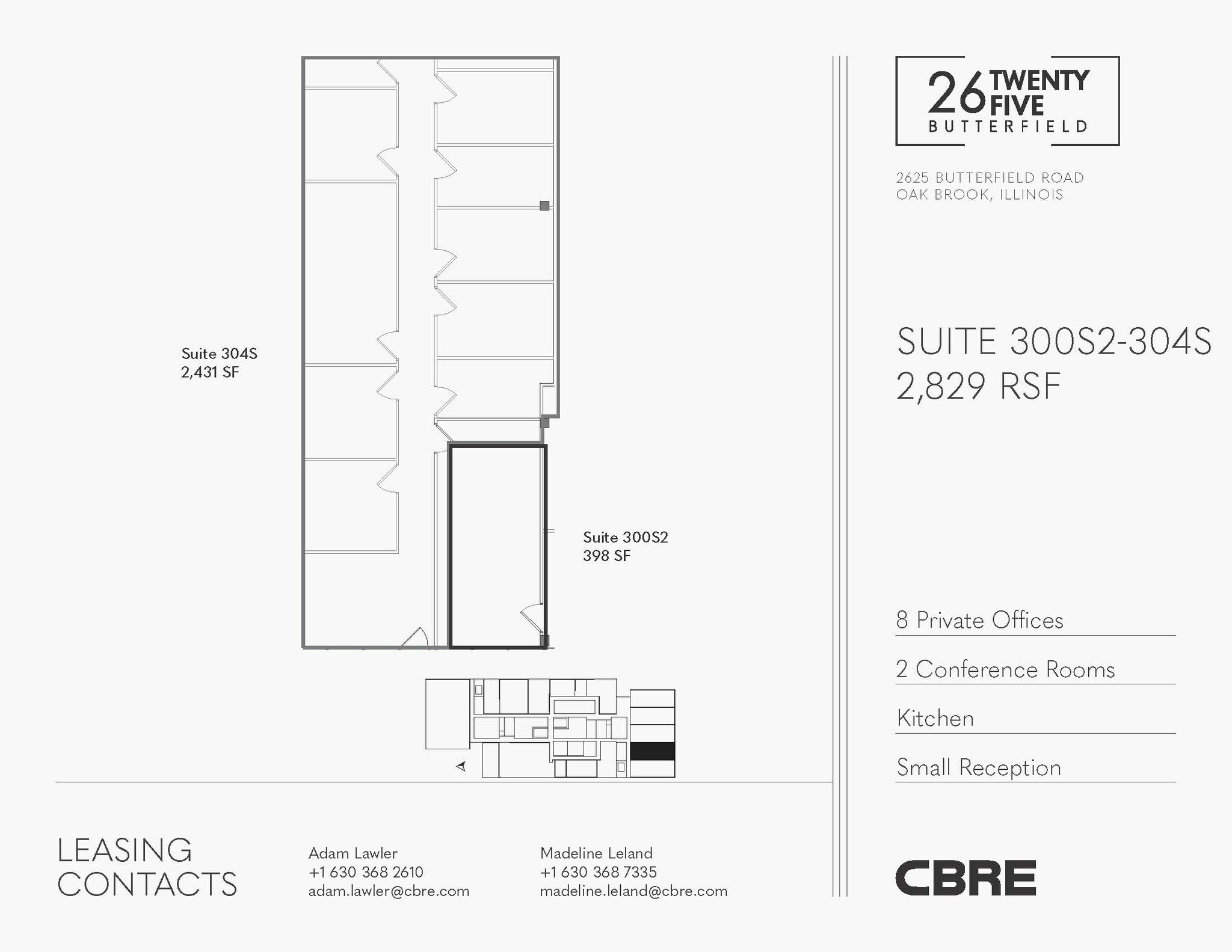 2625 Butterfield Rd, Oak Brook, IL à louer Plan d’étage– Image 1 sur 4