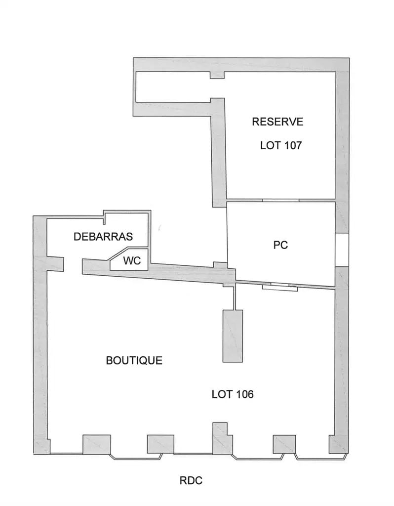Local commercial dans Paris à louer Plan d’étage– Image 1 sur 2
