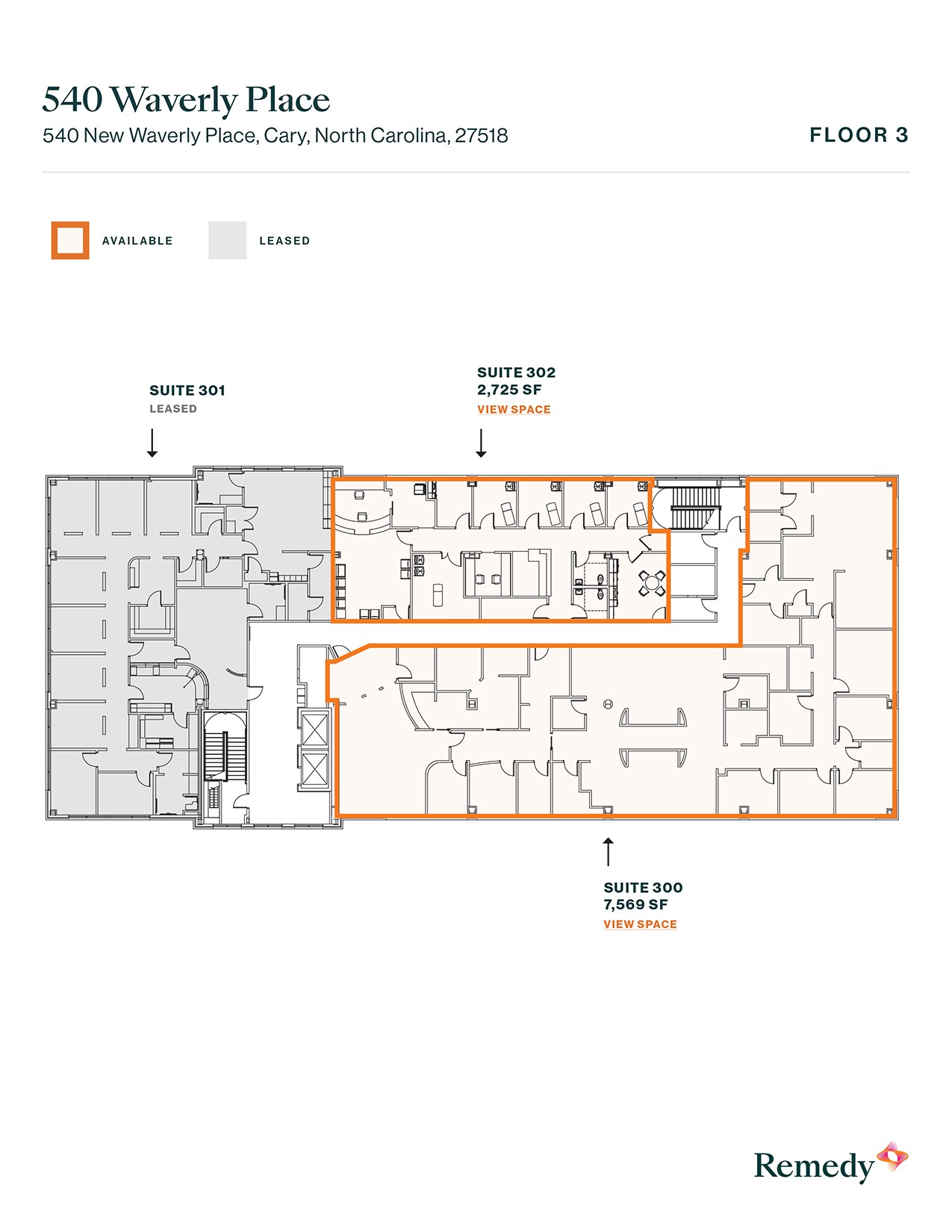 540 New Waverly Pl, Cary, NC à louer Plan d’étage– Image 1 sur 1