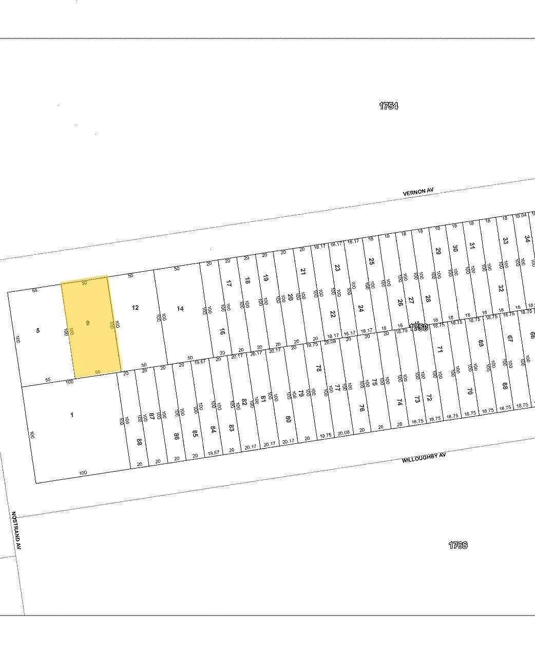 8 Vernon Ave, Brooklyn, NY à vendre Plan cadastral– Image 1 sur 2