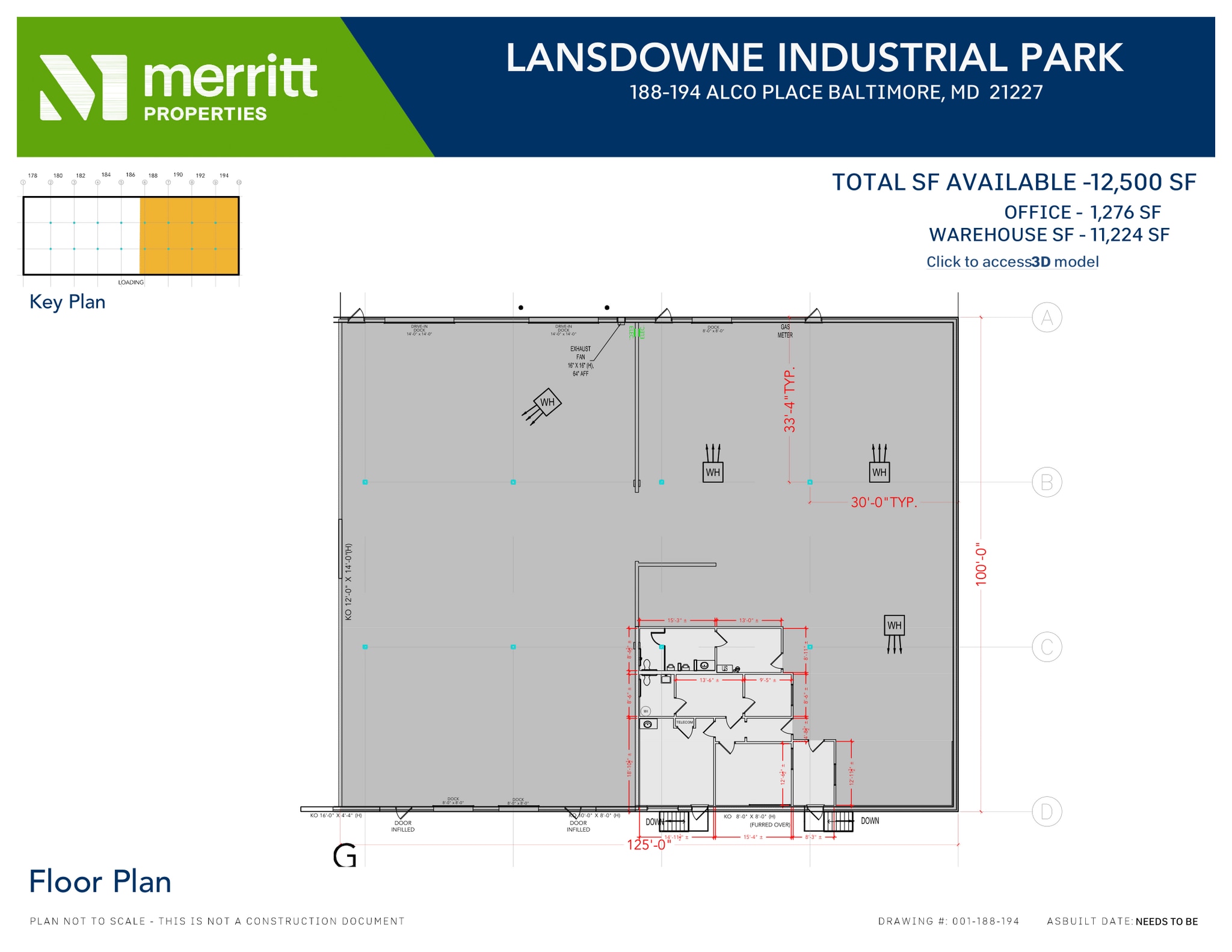 178-194 Alco Pl, Lansdowne, MD à louer Plan d’étage– Image 1 sur 1