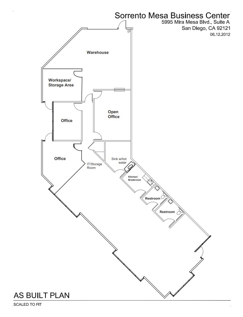 5915 Mira Mesa Blvd, San Diego, CA à louer Plan d’étage– Image 1 sur 1
