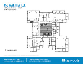 150 Fayetteville St, Raleigh, NC à louer Plan d’étage– Image 2 sur 2