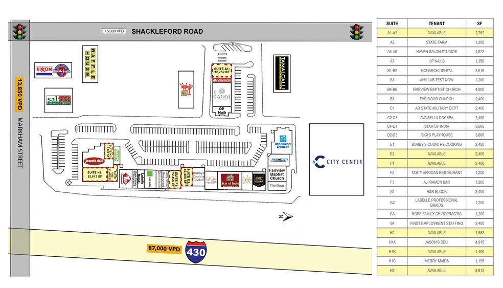 Markham & Shackleford, Little Rock, AR à louer - Plan de site – Image 2 sur 11