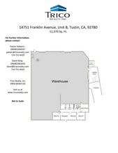 14751 Franklin Ave, Tustin, CA à louer Plan d’étage– Image 1 sur 1