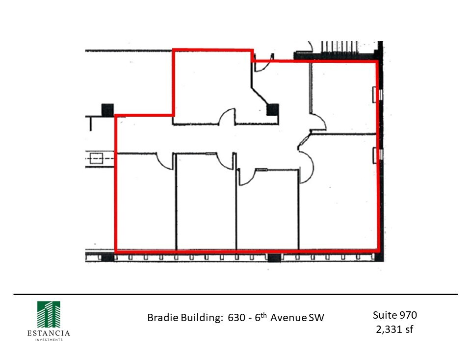 630 6th Ave SW, Calgary, AB à louer Plan d’étage– Image 1 sur 4