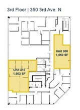 340-350 3rd Ave N, Saskatoon, SK à louer Plan d’étage– Image 2 sur 2