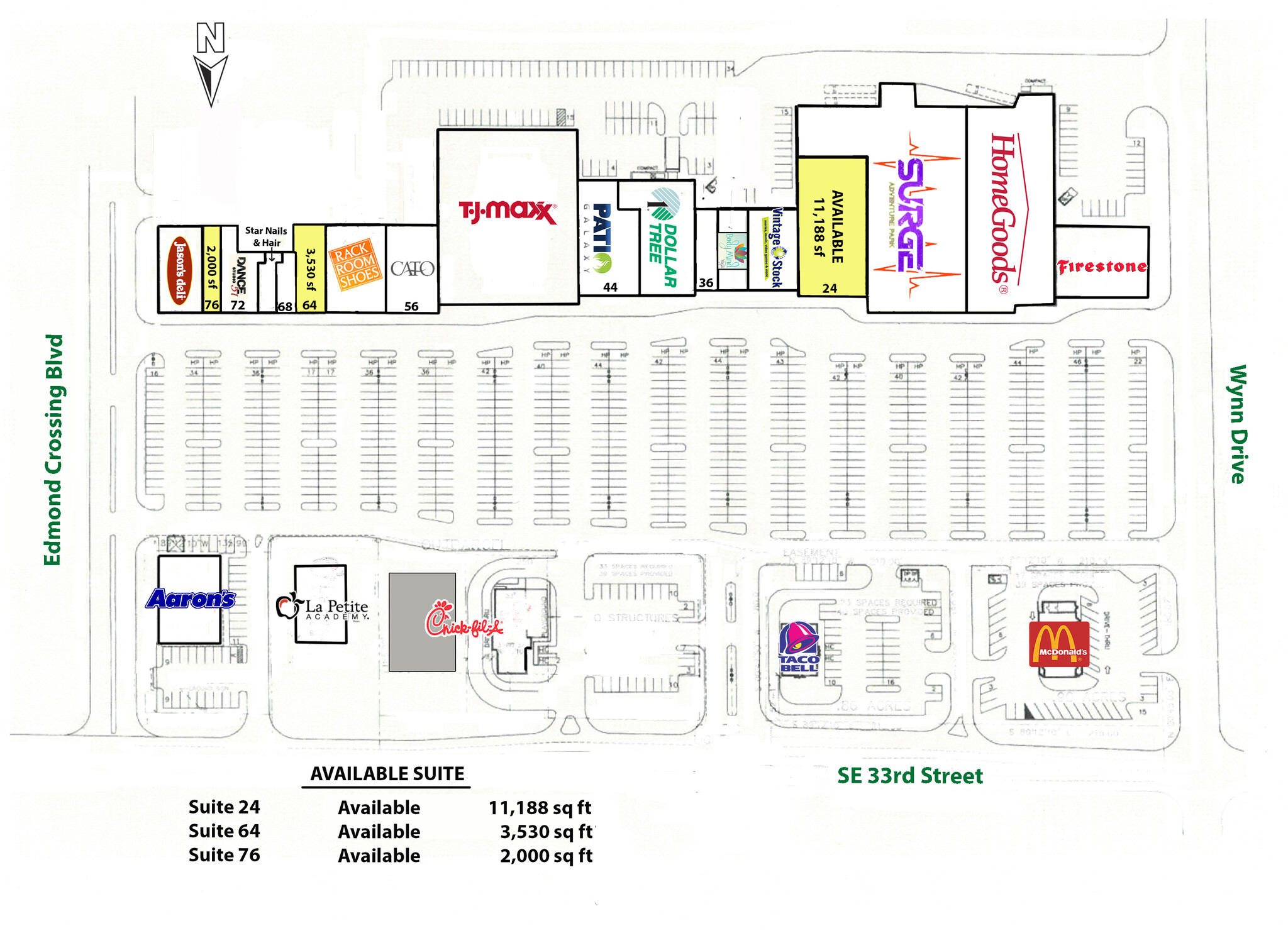 18-24 E 33rd St, Edmond, OK à louer Plan de site– Image 1 sur 1