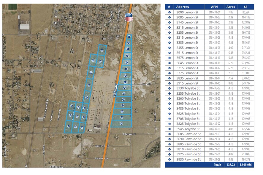 Terrain dans Silver Springs, NV à vendre - Plan cadastral – Image 2 sur 2