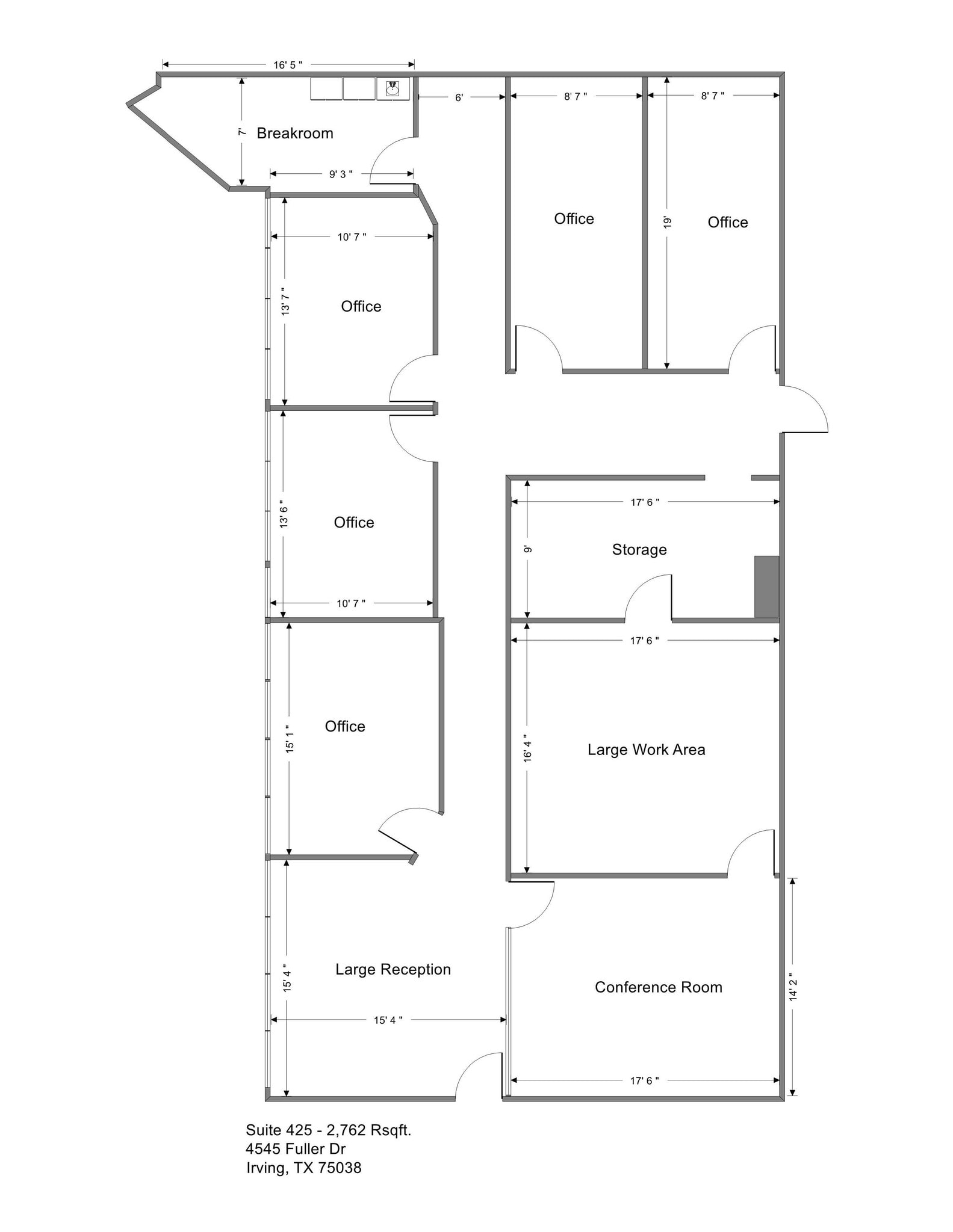 4545 Fuller Dr, Irving, TX à louer Plan d’étage– Image 1 sur 1