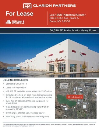 Plus de détails pour 6645 Echo Ave, Reno, NV - Industriel/Logistique à louer