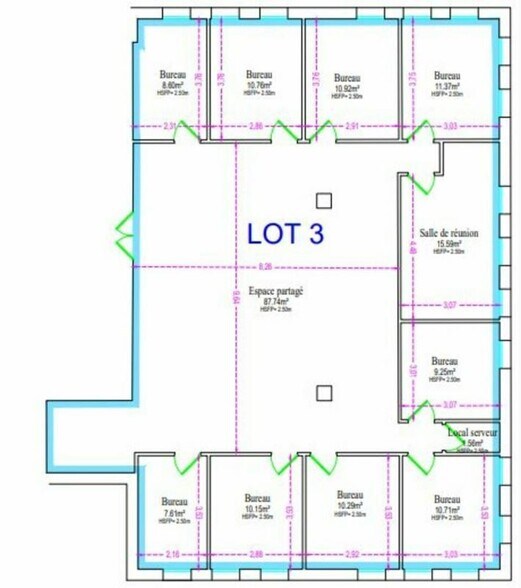 Bureau dans Saint-Herblain à louer - Plan d’étage – Image 2 sur 2