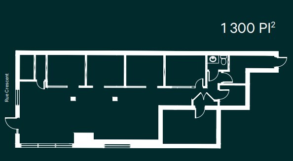 2015 Rue Crescent, Montréal, QC à louer Plan d’étage– Image 1 sur 4