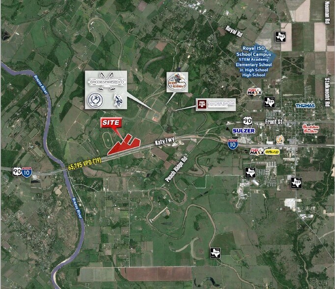 I-10 & Peach Ridge Rd, Brookshire, TX à vendre - Aérien – Image 2 sur 2