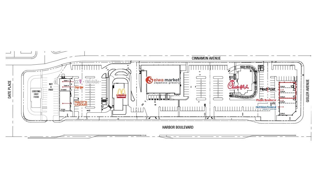 3135 Harbor Blvd, Costa Mesa, CA à louer Plan de site– Image 1 sur 7