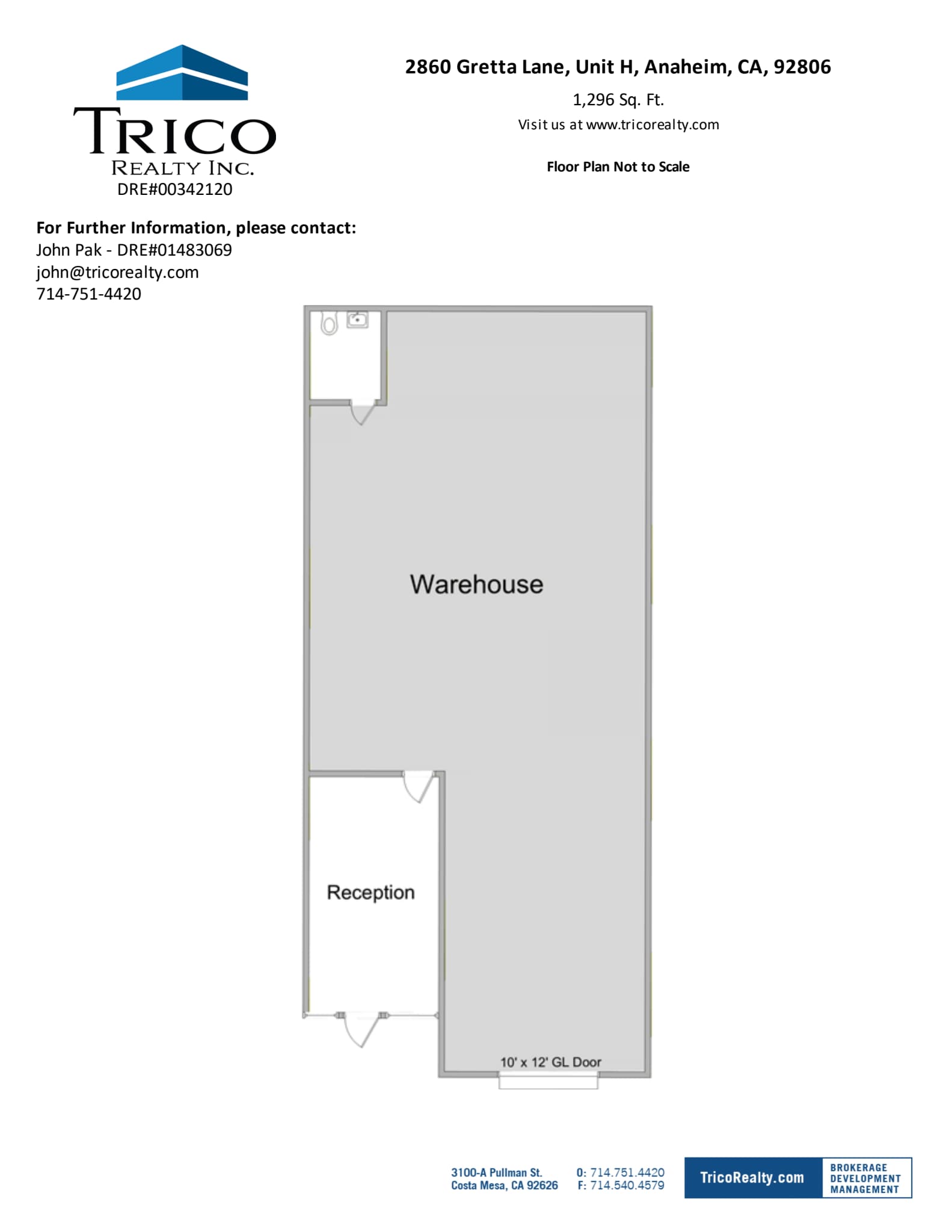 2860 E Gretta Ln, Anaheim, CA à louer Plan d’étage– Image 1 sur 1