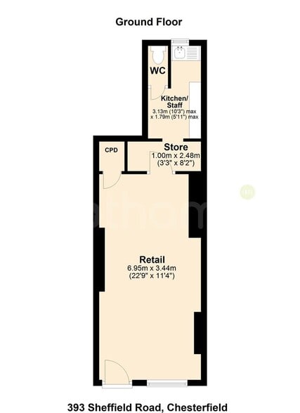 393 Sheffield Rd, Chesterfield à louer - Plan d’étage – Image 2 sur 7