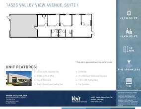 14525 Valley View Ave, Santa Fe Springs, CA à louer Plan d’étage– Image 1 sur 1