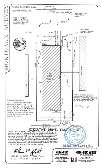 6005 E Executive Dr, Westland, MI à louer - Plan de site – Image 3 sur 3