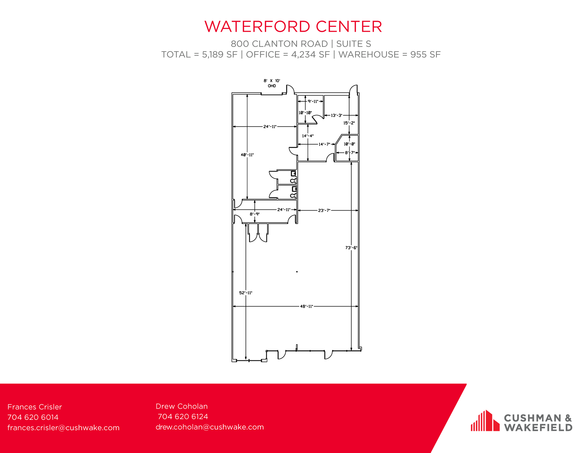 800 Clanton Rd, Charlotte, NC à louer Plan d’étage– Image 1 sur 1